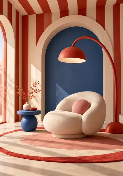 The Striped Arch Lounge｜縞模様のアーチ・ラウンジ - Cozy Mochi Studio