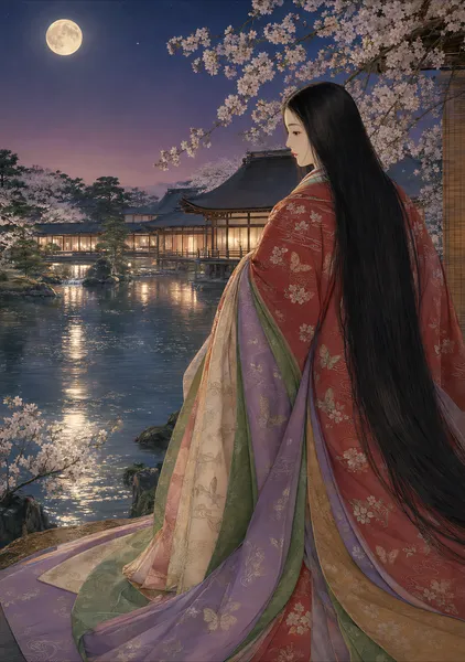 Junihitoe Beneath the Moon｜月下の十二単 - Cozy Mochi Studio