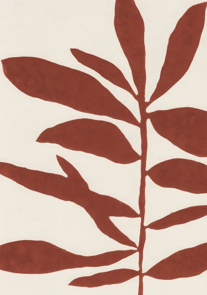 Linocut Branch #3 / Saffron Red - Alisa Galitsyna