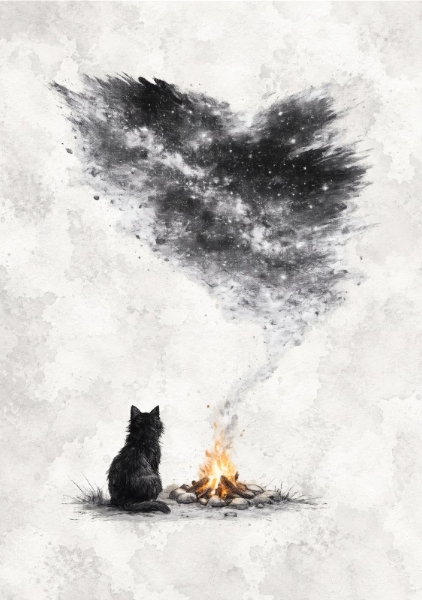 Cat, Fire - kanahebi