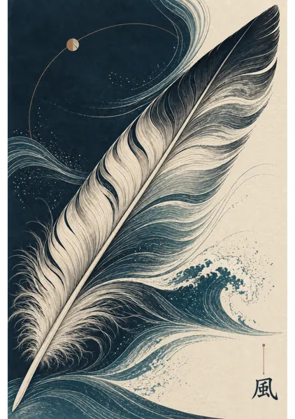 風の羽脈 / Feather Veins of Wind（A3） - laughing albatross