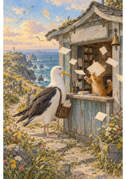 風の郵便局 / Wind Post Office（A3） - laughing albatross