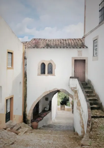 Historic Archway and Stone Steps in Óbidos, Portugal - Hecate Pim
