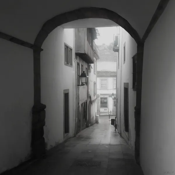 Black and White Archway in Historic Braga, Portugal - Hecate Pim