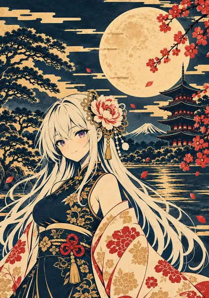 Meisa Under the Moon — Japanese Beauty and Fuji.no text - NIPPON ARTWORKS