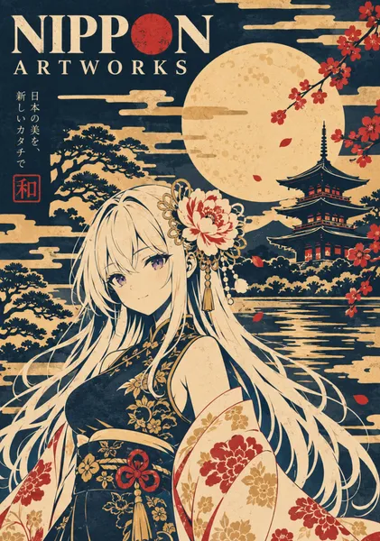 Meisa Under the Moon — Japanese Beauty and Fuji.simple - NIPPON ARTWORKS