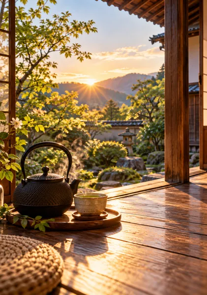 朝の縁側  /  Morning on the Veranda - Yohaku.