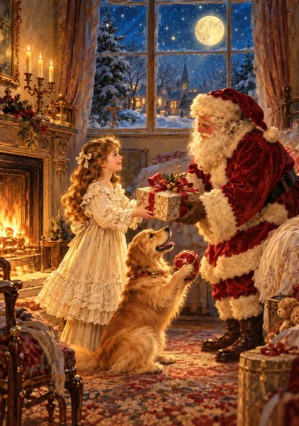 聖夜の贈り物 〜サンタクロースと少女、愛犬が紡ぐクリスマスの奇跡〜 - 愛子coco cloche