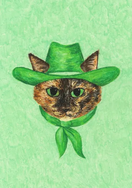 Tilly the Cowgirl Tortoiseshell Cat - Anyone Can Yeehaw