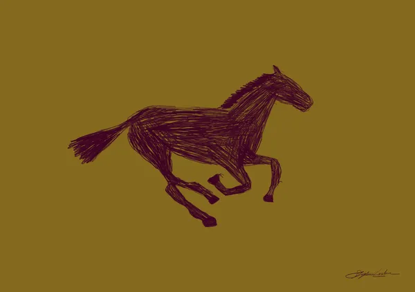 Green and Aubergine Horse - Stephie Cardona