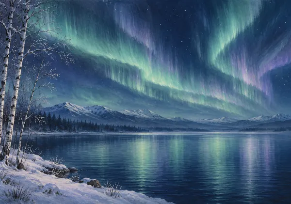 湖に映る北の光 ― Northern Lights Reflected - Kojiron