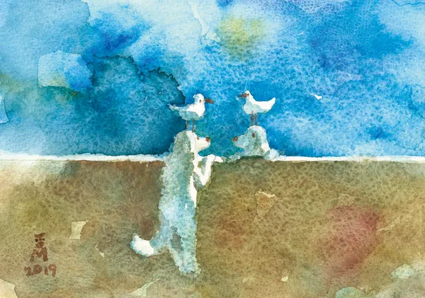 白い犬には白い鳥 - 開楽智治