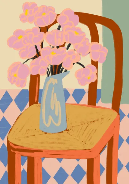 Flowers on a Chair - Sandra Poliakov