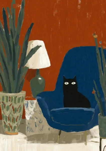 Cat Watching the Room - PosterCircus