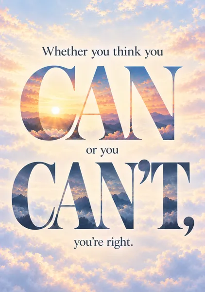 Whether You Think You Can or You Can't, You're Right. - WonderLumina