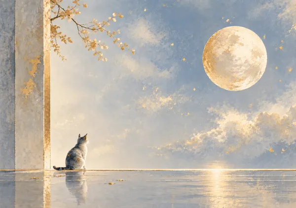 Between Cat and Moon— 猫と月のあいだ - WonderLumina