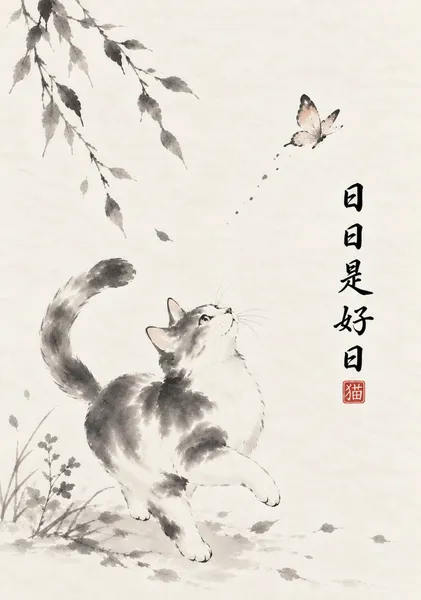Every Day Is a Good Day | Zen Cat — 日日是好日 - WonderLumina