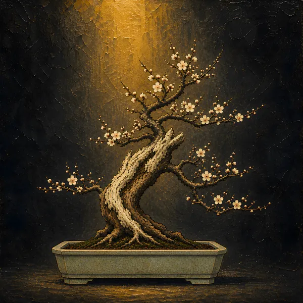 白梅の静寂 — White Plum Stillness Oil Edition - Masa