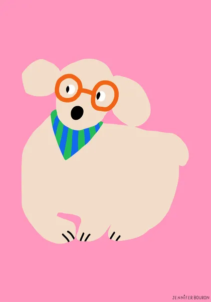 Dog with glasses - Jennifer Bouron