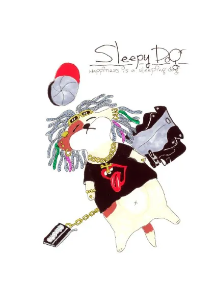 Sleepy Dog Streetwear Illustration - pecorino