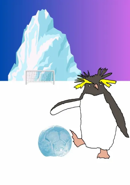 氷のサッカーボールで遊ぶイワトビペンギン - oto