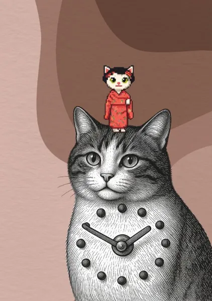 舞妓猫と時計猫 - oto