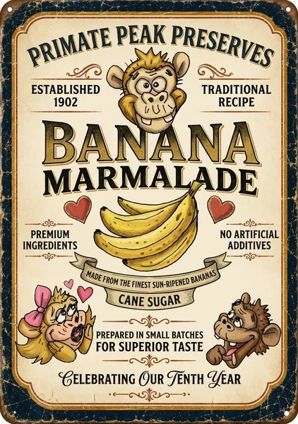 ZZZ-HIROSHI ARCHIVE No.008　PRIMATE PEAK PRESERVES　BANANA MARMALADE - ZZZ-HIROSHI