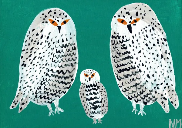 Owl family. - Nancy McKie