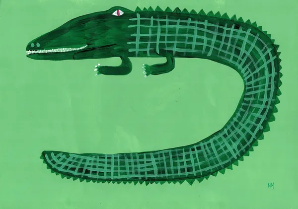 Green crocodile. - Nancy McKie