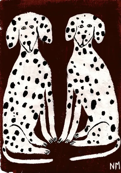 Two Dalmatians. - Nancy McKie