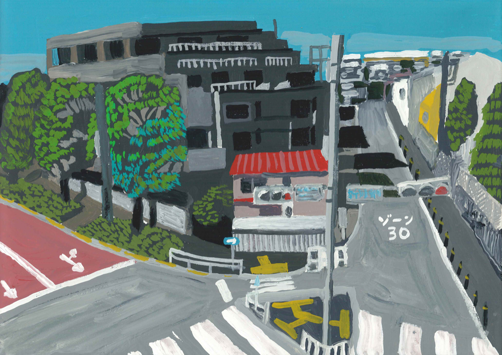 陸橋から見たY字路 - 村上明