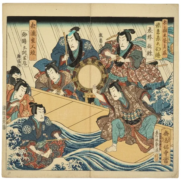囃子方浮世絵Hayashikata Ukiyo-e - 縁糸
