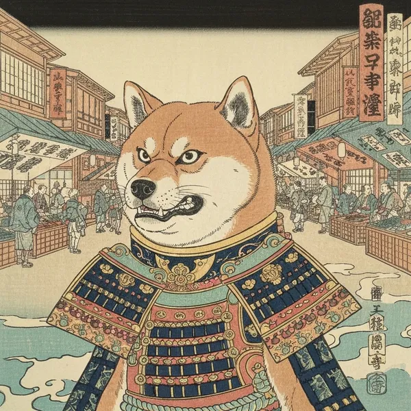 江戸甲冑柴犬ガードマンEdo Armored Shiba Inu Guard - 縁糸