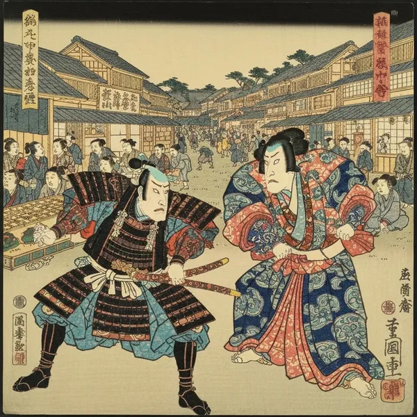 歌舞伎役者浮世絵Kabuki Actors Ukiyo-e - 縁糸