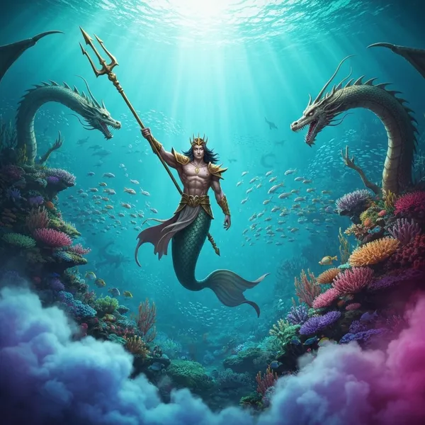 龍王人魚型ポセイドンDragon King Merfolk Poseidon - 縁糸