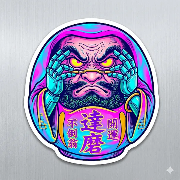 達磨ネオン睨みNeon Glare Daruma - 縁糸