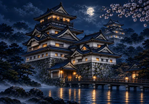 10_宵の城灯り - EcoTree-Shop