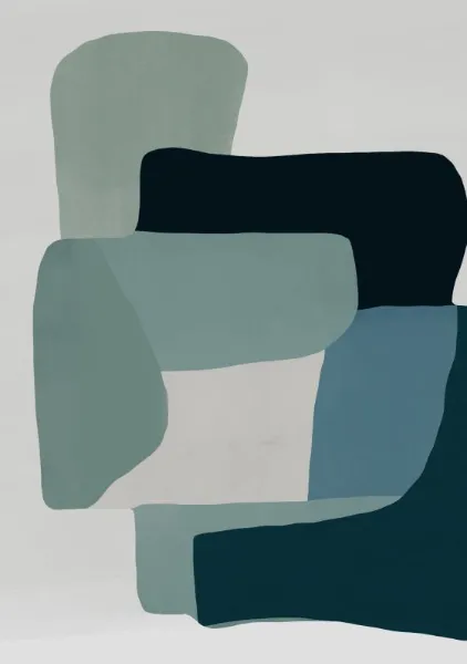Structure in Blue & Sage or Interlocking Forms - Little Dean