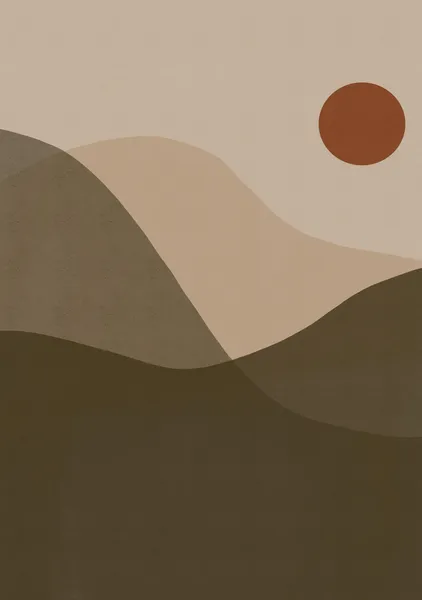 Minimalist Desert Hills in Olive & Clay - Little Dean