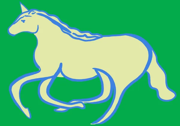 Galloping Horse in Emerald & Cobalt Blue - Little Dean