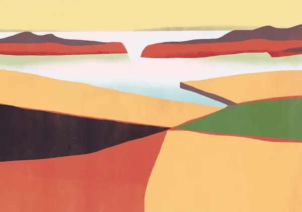 Abstract Horizons in Ochre, Rust & Sage - Little Dean
