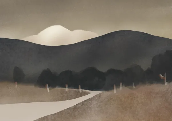 Muted Pastoral Horizon in Olive & Slate - Little Dean