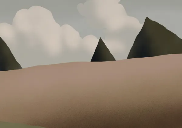 Minimalist Desert Peaks in Tan, Charcoal & Ash - Little Dean