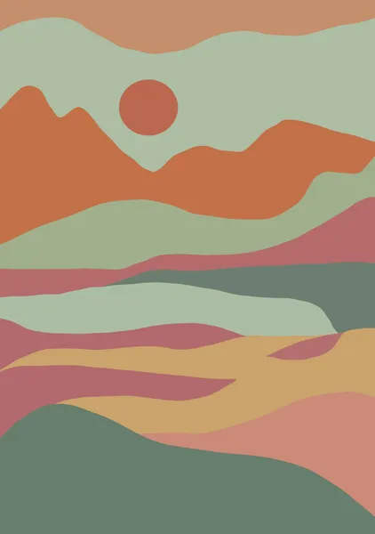 Earthy Wave Composition in Terracotta & Soft Sage - Little Dean