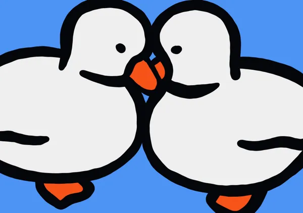 Loving Birds in Cobalt Blue & Orange - Little Dean
