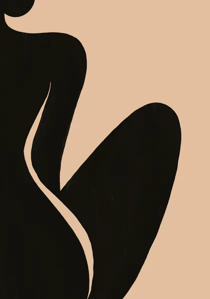 Curved Silhouette in Obsidian & Warm Beige - Little Dean