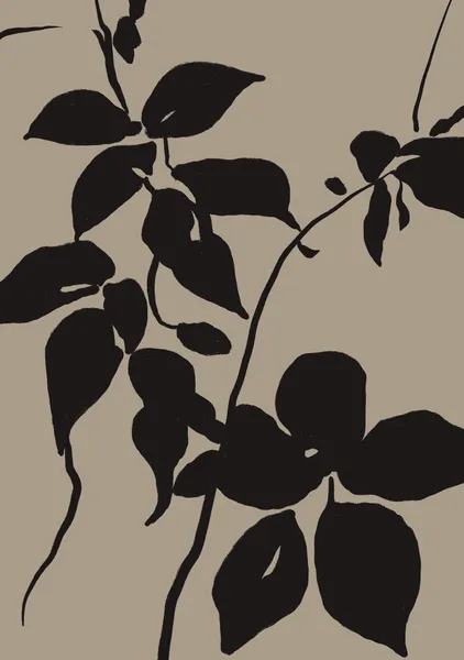 Botanical Foliage in Obsidian & Warm Sand - Little Dean