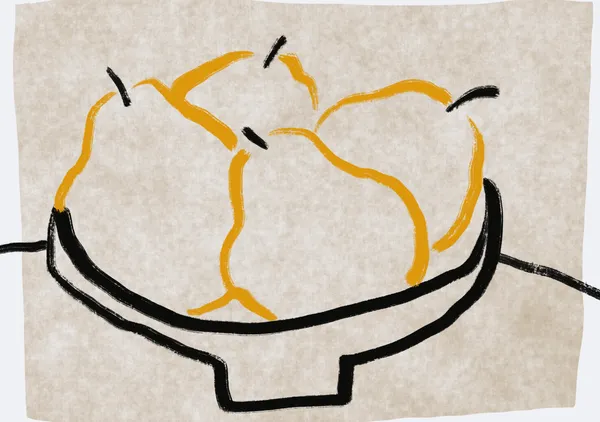 Still Life with Pears in Ochre & Obsidian - Little Dean