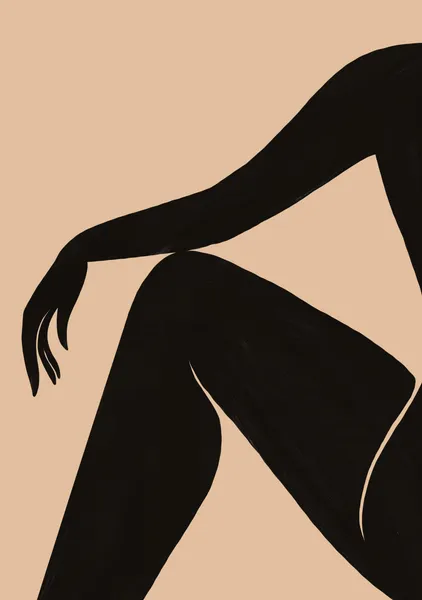 Reclining Form in Obsidian & Warm Ochre - Little Dean