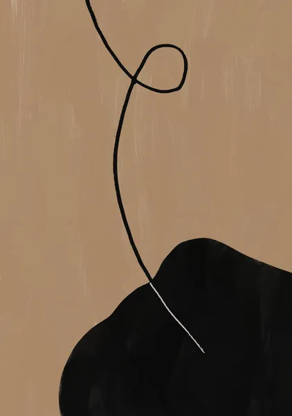 Modernist Cut-Out Silhouette in Black & Beige - Little Dean
